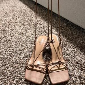 Simmi London Tan Strappy Heels